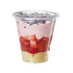 GUSTO [12 oz. - 50 Count Clear Plastic Cups With Flat Lids (No Hole), Fruit Cups with Lids for Party - Perfect for Smoothies, Milkshakes, and To-Go Beverages - (Formerly Comfy Package)