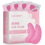 LAVONE Eye Mask - 15 Pairs Rose Under Eye Patches Skin Care Products - Eye Masks Skincare for Dark Circles and Puffiness, Reduce Wrinkles, Eye Bags and Fine Lines, for Women and Man, with Hair Clips