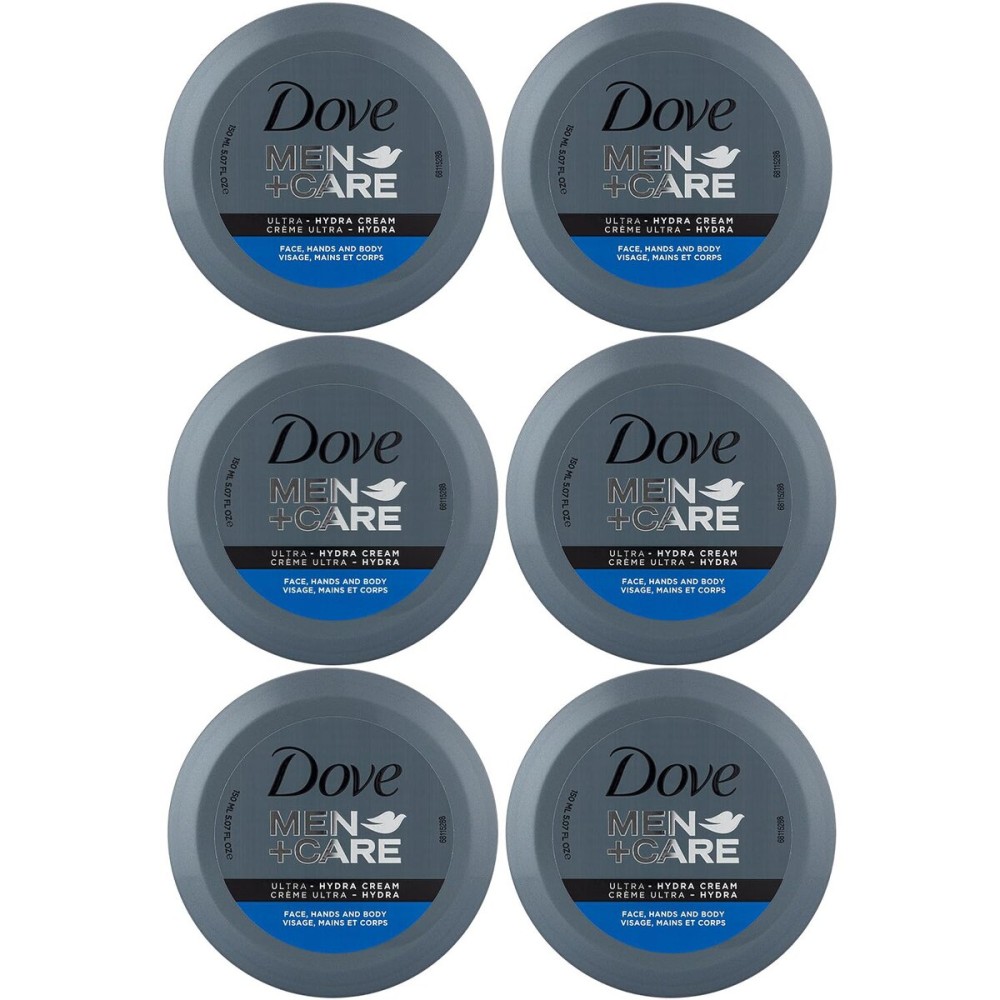 Dove Men+Care Ultra Hydra Cream - Dove Lotion, 3-In-1 Advanced Skin Care for Men, Face Cream, Hand Cream, and Body Lotion for Extremely Dry Skin, All Skin Types, 5.07 Fl Oz (Pack of 6)