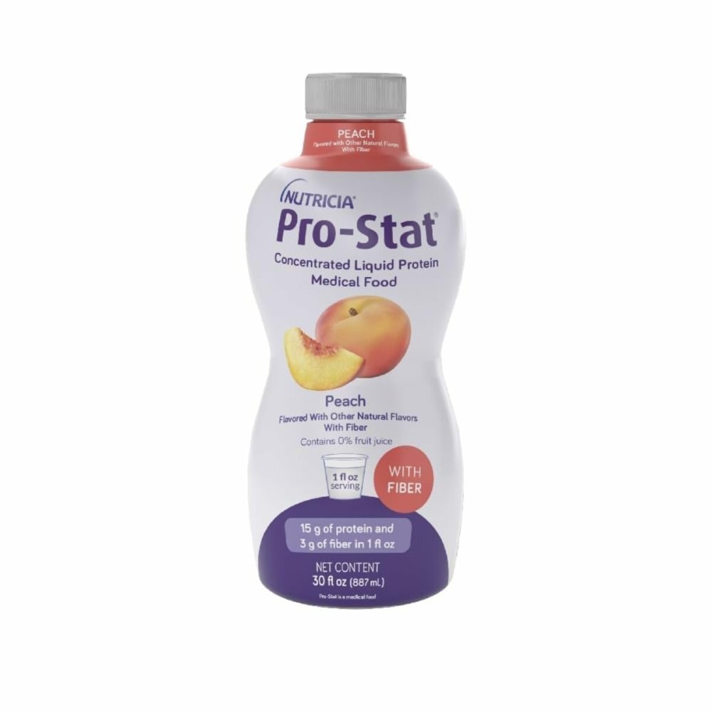 Pro-Stat Concentrated Liquid Protein Medical Food - Peach Flavor (with Fiber), 30 FL Oz Bottle