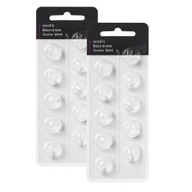 Hearing Aid Domes for Oticon Replacements, Oticon Minifit Single Vent Bass Domes (8 mm/2 Packs, Universal Domes for Oticon Hearing Aid Supplies. (10MM Double Vent)