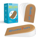 Sumifun Heel Lift, 4-Layer 1 Inch Gel Shoe Lifts for Women Uneven Legs, Adjustable Orthopedic Heel Lifts for Heel Pain and Leg Length Discrepancy, Heel Wedge Inserts 1/4 1/2 3/4 (Size L, Brown)