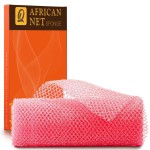 UJFQBH African Net Sponge African Net Long Net Bath Sponge Exfoliating Shower Body Scrubber Back Scrubber Skin Smoother,Great for Daily Use (Pink)