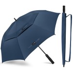 ZOMAKE Golf Umbrella Windproof, Extra Large Oversized Heavy Duty Double Canopy for Rain, Sports Games & Push Cart(72inch,Navy Blue)