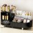 Rotating Makeup Organizer for Vanity with Brush Holder, Cosmetic Makeup Storage Organizer, Large Spinning Makeup Skincare Organizer, Countertop Makeup Perfume Organizer, Lotions Display Case (Black)