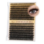 QUEWEL Lash Clusters 320Pcs Cluster Lashes 35D+45D C Curl Lash Cluster Eyelash Extensions Mix9-16mm Individual Eyelashes Clusters Wispy Lash Clusters Thin Band Soft to Use at Home(35D+45D C Mix9-16)