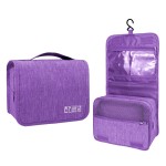 Lcsmaokin Large Capacity Toiletry Bag Travel Bag with Hanging Hook for Men and Women Waterproof Travel Cosmetic Bag Bathroom Storage Bag for Brushes Set, Full-Sized Shampoo, Toiletries, (Purple)