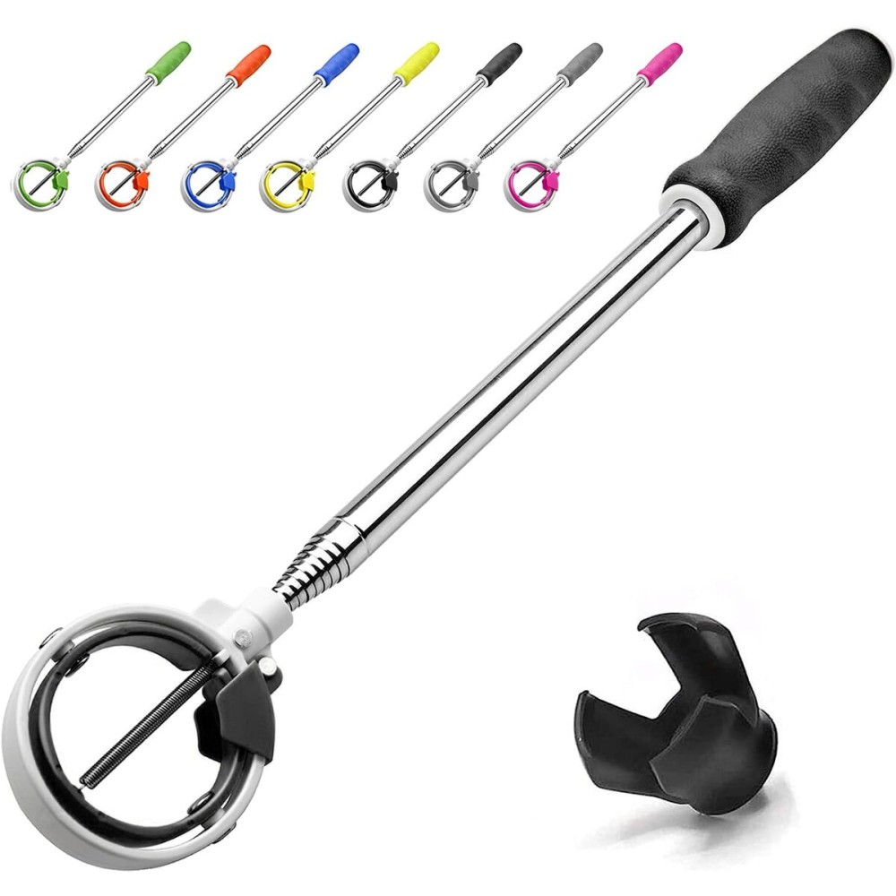 Golf Ball Retriever, Balls Retriever Telescopic for Water with Spring Release-Ready Head, Ball Retriever Tool Golf with Locking Clip, Grabber Tool, Golf Accessories Golf Gift for Men (Black, 9ft)