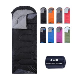 Sleeping Bags for Adults Cold Weather - 20 Degree Big&Tall Size Backpacking Lightweight Waterproof for Girls Boys Mens Teen Women for Camping Hiking Outdoor Travel Hunting with Compression Bags(Black)