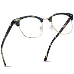 AOMASTE Blue Light Blocking Glasses Vintage Half Frame UV Clear Lens Anti Eyestrain Computer Gaming Glasses for Women Men