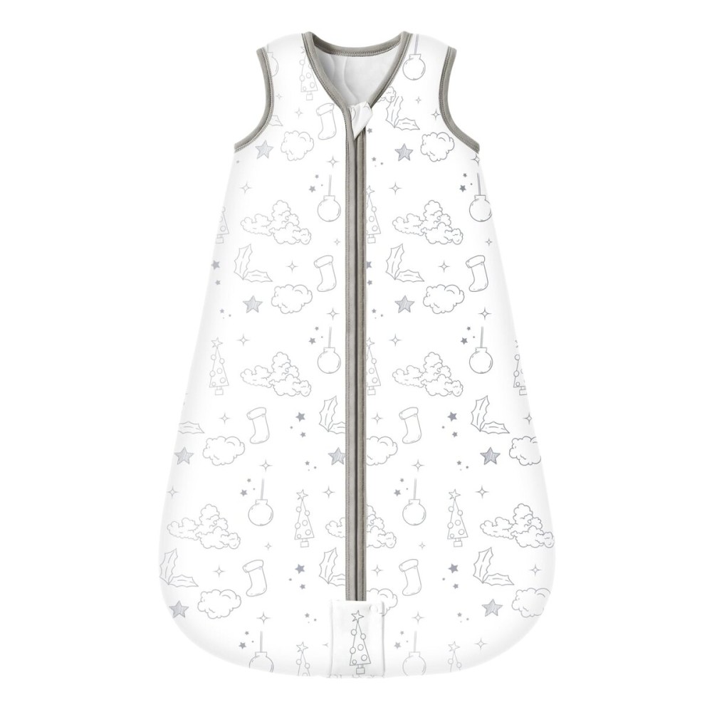 Mosebears Sleep Sack Baby Winter Wearable Blanket with 2-Way Zipper,2.5 TOG Cotton Sleep Sack Unisex (White Cloud, 0-6 Months)