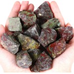 QINJIEJIE Dragon Bloodstone Raw Crystals Stones Natural Rough Gemstones Rocks Bulk Large 0.8-1.2 Gems Reiki Decorative Fountain Rock for Tumbling Cabbing Polishing Wire Wrapping Wicca 0.45 lbs