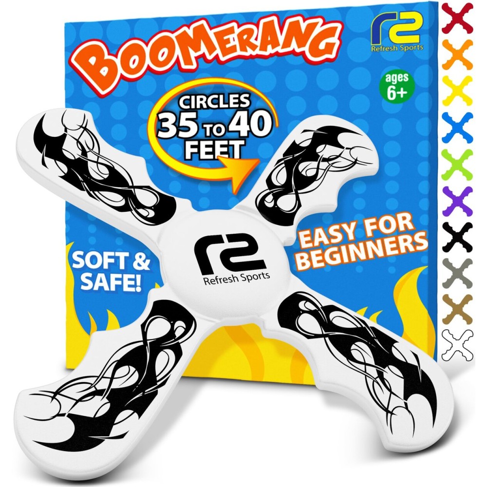 Boomerang for Kids - It Really Does Fly Back - Fun & Easy to Use Toy Gifts for Boys & Girls - Soft Foam Design Allows for Safe Play & Great Beginner Toy Gift Idea Kids Boy Birthday Gift Ideas Stuffers