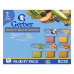 Gerber Stage 2 Baby Food, Farmers Market Puree Tubs, No Added Colors or Flavors, Baby Puree, Variety 32-Pack