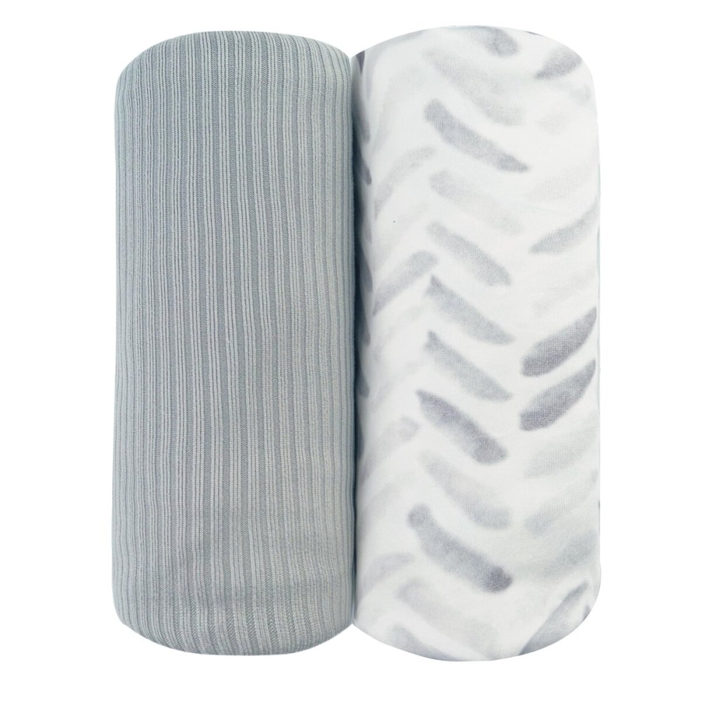 Viviland Jersey Swaddle Blanket, Ultra Soft Stretchy Receiving Blanket, Newborn Swaddle Wrap for Boys & Girls, 40 x 30 inches, 2 Pcs