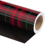 WRAPAHOLIC Reversible Plaid Wrapping Paper - Mini Roll - 17 Inch x 33 Feet - Red and Black Plaid Christmas Wrapping Paper for Christmas, Birthday, Baby Shower, Holiday