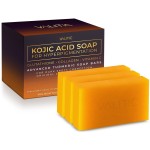 VALITIC Kojic Acid Soap for Hyperpigmentation - with Glutathione, Collagen & Vitamin C - Natural Soap Bars with Turmeric - Original Japanese Complex for Dark Spot Correction - 3 Pack