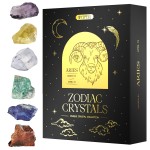 Wyspell Aries Crystal Set - 6 Raw Aries Crystals and Healing Stones - Zodiac Gifts for Women - Aries Healing Gifts - Aries Birthday Gifts - Astrology Gifts - Zodiac Crystal Set