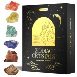 Wyspell Virgo Crystal Set - 6 Raw Virgo Crystals and Healing Stones - Zodiac Gifts for Women - Virgo Birthday Gifts for Women - Astrology Gifts for Women - Zodiac Crystal Set - Healing Gifts