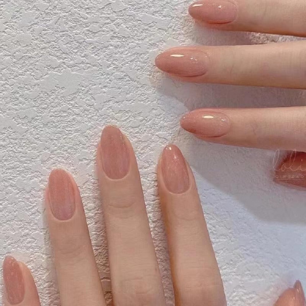 Magrace Press on Nails Short Almond Fake Nails French Tips Full Cover Short Round False Nails with Designs 24 Pcs Stick on Nails for Women and Girls
