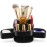 Masirs Small Rotating Makeup Organizer - Mini Yet Spacious Cosmetic Storage Solution with Multiple Compartments - The Perfect Spinning Make-Up Caddy for Vanity or Bathroom Counter (Square - Black)