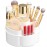 Masirs Small Rotating Makeup Organizer - Mini Yet Spacious Cosmetic Storage Solution with Multiple Compartments - The Perfect Spinning Make-Up Caddy for Vanity or Bathroom Counter (Round - White)