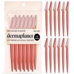Kitsch Dermaplane Razor for Women Face - Face Razors for Women & Men, Eyebrow Trimmer & Face Shaver - Exfoliating Facial Razor & Skin Care Tool for Smoother Skin - Coral, 12 pcs