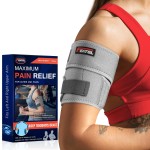 FEATOL Bicep Tendonitis Brace Compression Sleeve Support, Upper Arm Brace Tricep Bicep Support Bands for Men and Women, Arm Wrap Pain Relief for Muscle Strains and Inflammation(Gray, Small)