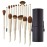 LORYP 18 Piece Makeup Brushes Set Labeled Face and Eye Brush Set Complete with Foundation, Concealer, Contour, Blending, Blush, Eyeshadow Brushes with Travel Holder Case