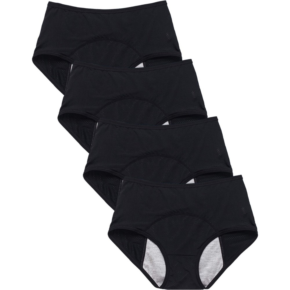 WBEAUTALLOVE Womens Mesh Period Panties High Waisted Menstrual Leak Proof Underwear Incontinence Protective Briefs(H-4-4-1,5X-Large)