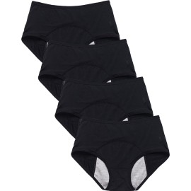 WBEAUTALLOVE Womens Mesh Period Panties High Waisted Menstrual Leak Proof Underwear Incontinence Protective Briefs(H-4-4-1,5X-Large)