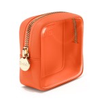 Embla London Makeup Bag Cosmetic Case, Clear Zipper Make Up Pouch and Toiletry Travel Tote, Cute Skincare Pouches for Women Girls, Preppy Purse Cosmetic Organizer, Mini Makeup Bags, Peach