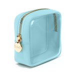 Embla London Makeup Bag Cosmetic Case, Clear Zipper Make Up Pouch and Toiletry Travel Tote, Cute Skincare Pouches for Women Girls, Preppy Purse Cosmetic Organizer, Mini Makeup Bags, Cotton Candy