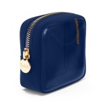 Embla London Makeup Bag Cosmetic Case, Clear Zipper Make Up Pouch and Toiletry Travel Tote, Cute Skincare Pouches for Women Girls, Preppy Purse Cosmetic Organizer, Mini Makeup Bags, Sapphire