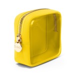 Embla London Makeup Bag Cosmetic Case, Clear Zipper Make Up Pouch and Toiletry Travel Tote, Cute Skincare Pouches for Women Girls, Preppy Purse Cosmetic Organizer, Mini Makeup Bags, Lemon