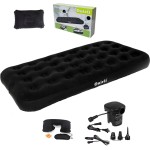 Onirii Twin Size Single Camping Air Mattress Bed with Air Pump,Inflatable Travel Air Mattress,Thickened Portable Blow Up Sleeping Bed Pad for Truck Tent Camping/Home/Hiking(Black)