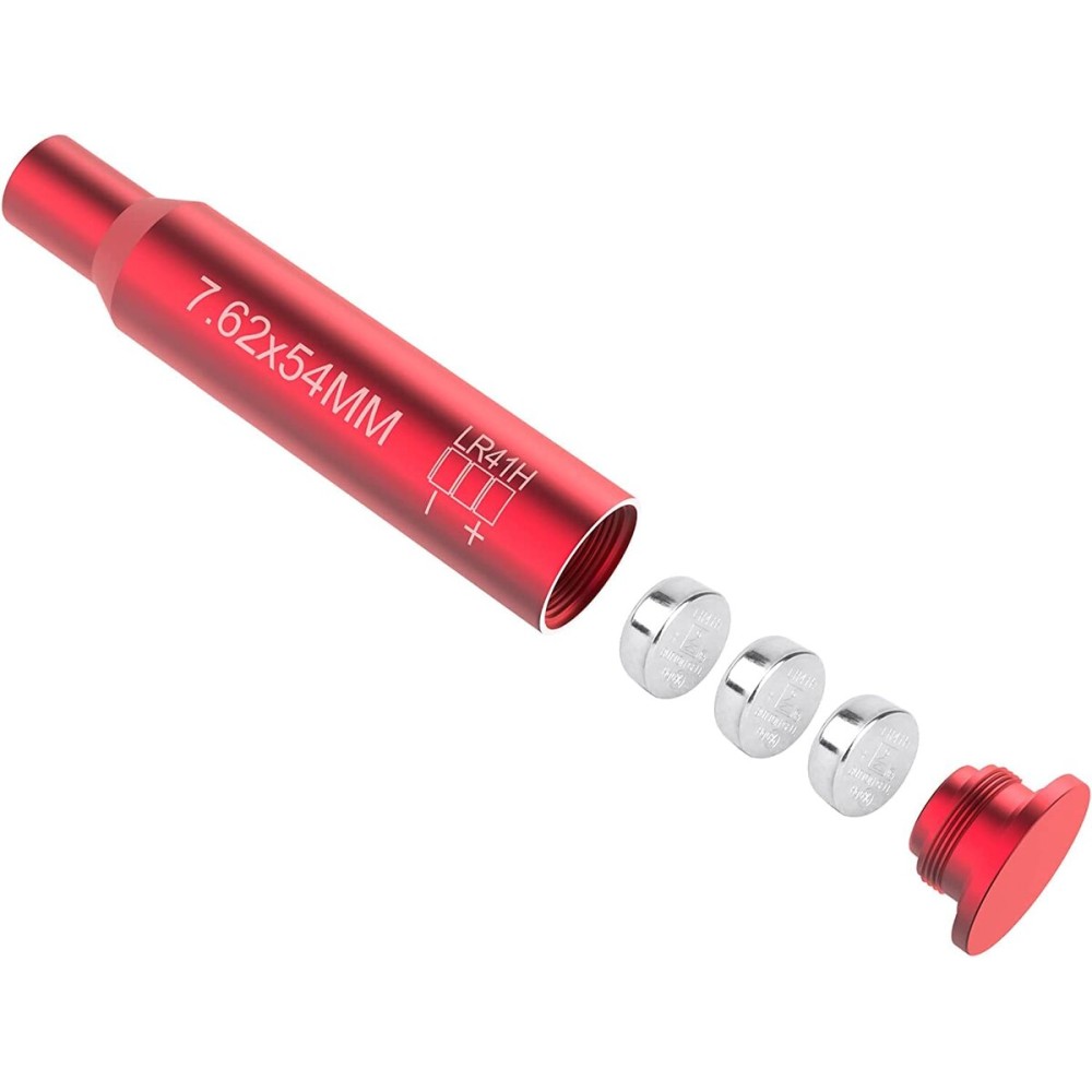 7.62x54R Laser boresighter Red Laser Bore Sight w/ 6 Batteries (7.62x54R)