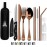 Taplord Portable Travel Silverware Set With Case, Includes 10 Pcs of Travel Utensils With Case, Stainless Steel Flatware Set For Camping, Lightweight (Rose Gold)