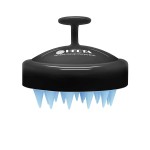 HEETA Scalp Massager Hair Growth, Soft Silicone Scalp Scrubber Shampoo Brush for Exfoliation, Dandruff Removal Head Massage Stress Relax, Wet & Dry Use for Thick Thin Curly Hair Care, Black Blue