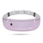 USHAKE Slim Running Belt, Workout Fanny Pack for Men Women,Exercise Waist Pack for Apple iPhone Holder, Runner Belt for Running Walking Cycling Camping Gym Light Purple