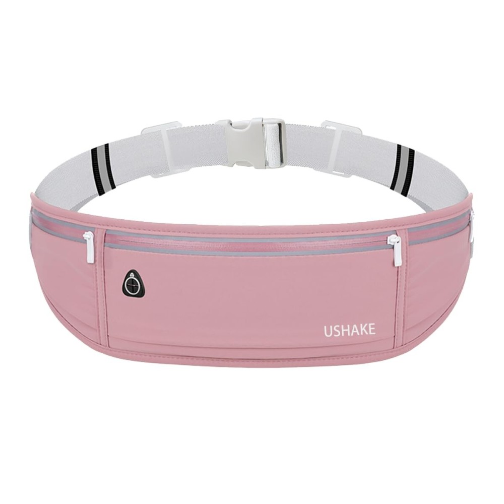 USHAKE Slim Running Belt, Workout Fanny Pack for Men Women,Exercise Waist Pack for Apple iPhone Holder, Runner Belt for Running Walking Cycling Camping Gym Red