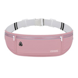 USHAKE Slim Running Belt, Workout Fanny Pack for Men Women,Exercise Waist Pack for Apple iPhone Holder, Runner Belt for Running Walking Cycling Camping Gym Red