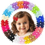 Hair Clips for Girls - 42PCS Fully Lined Hair Bows, Alligator Clips in 21 Color Pairs for Toddlers, Kids, and Teens