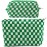 ZLFSRQ 2Pcs Checkered Makeup Bag for Women Large Small Checkered Cosmetic Bag Set Aesthetic Preppy Pencil Case Cute Pencil Pouch Green Makeup Pouch for Purse Travel Toiletry Bags Zipper Skincare Bags