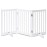 LZRS Freestanding Dog Gate 30 inch Tall - 3 Panels Solid Wooden Pet Gate for Doorways, Stairs & Hallways, Expandable & Foldable with Support FeetIndoor Use,White