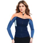 GoldFin Wetsuit Top Women, 2mm Wetsuits Jacket Long Sleeve Neoprene Tops for Water Aerobics Diving Surfing Swimming