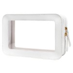 LETGO Clear Makeup Bags, TSA Approved Toiletry Bag with Zipper, Transaparent Makeup Organizer Fit Carry-on Travel Essentials,Clear Cosmetic Bags for Women Men (O-Beige)