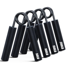 ZEAGUS Grip Strength Trainer 4 Pack,50LB-200LB Metal Hand Grip Strengthener,Non-Slip Heavy-Duty Forearm Exerciser,Hand Gripper for Muscle Building and Hand Rehabilitation Exercising