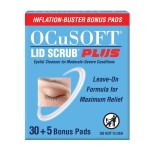 OCuSOFT Lid Scrub PLUS 35 - Pre-Moistened Leave-On Eyelid Wipes for Moderate to Severe Conditions - Moisturizing Eyelid Cleanser for Maximum Relief - 35 Count