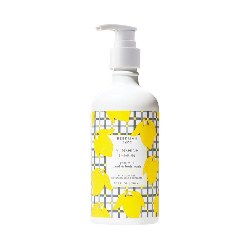 Beekman 1802 Goat Milk Hand Wash - Sunshine Lemon - Scented - 12.5 fl oz - Moisturizing & Gentle - Good for Sensitive Skin - Cruelty Free - Ready for Use, Pump Inserted